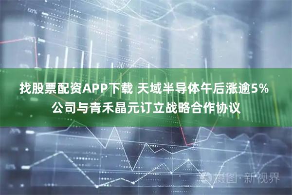 找股票配资APP下载 天域半导体午后涨逾5% 公司与青禾晶元订立战略合作协议